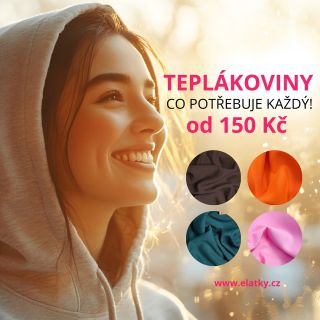 💥 Akce na teplákoviny běží! 💥 Na našem e-shopu www.elatky.cz najdete jen ty nejlepší teplákoviny od 150 Kč/m. ✅ perfektní...